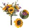 Artificial Sunflower Bouquet – Yellow Silk Fall Flowers for Wedding, Farmhouse Decor, Floral Arrangements & Cemetery Decorations